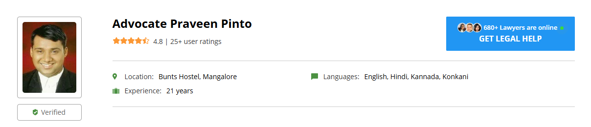 11. Advocate Praveen Pinto