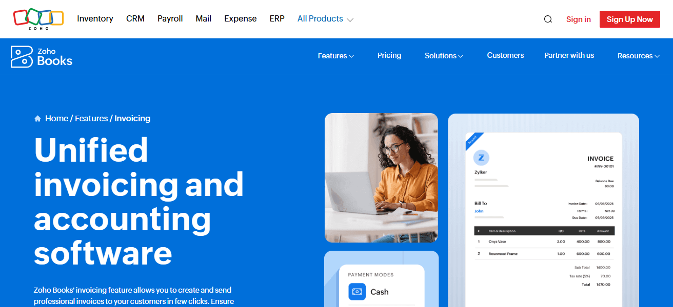  Zoho Books/Invoice