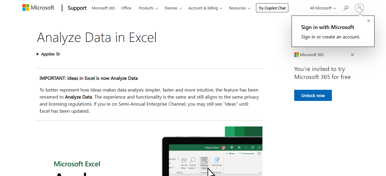 4. Excel Ideas (Analyze Data)