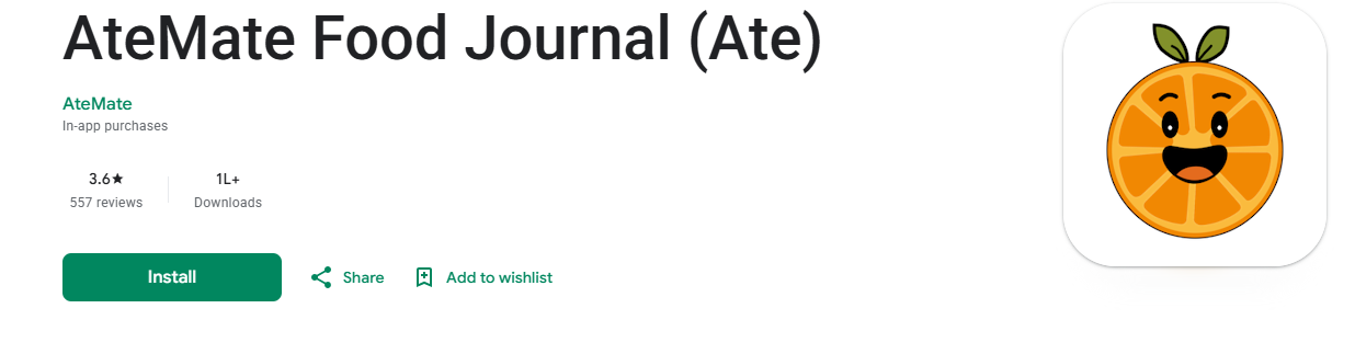 Ate Food Diary (via Your Health Magazine)
