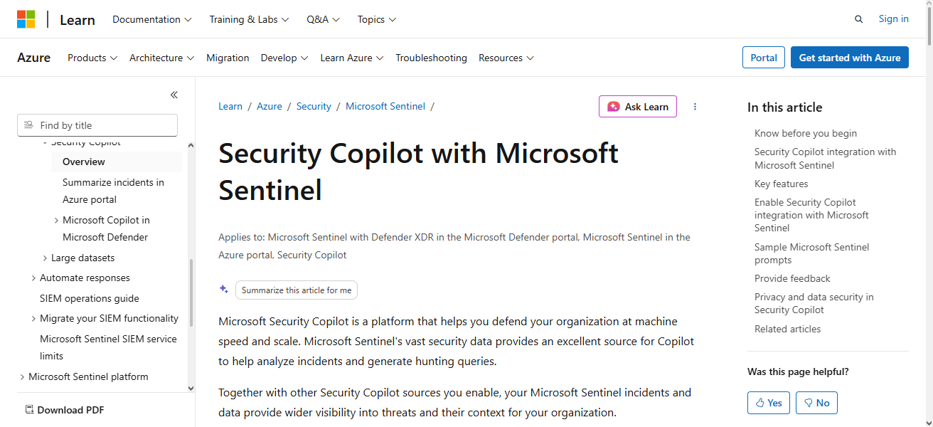5. Microsoft Security (Defender/Sentinel/Copilot)