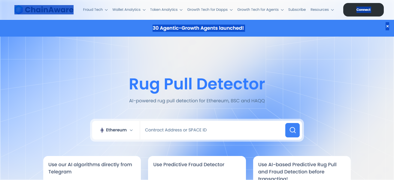 ChainAware.ai Rug Pull Detector