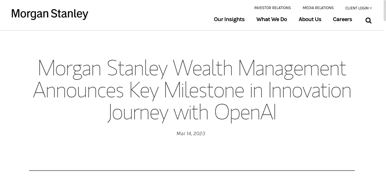 Morgan Stanley Next Best Action AI