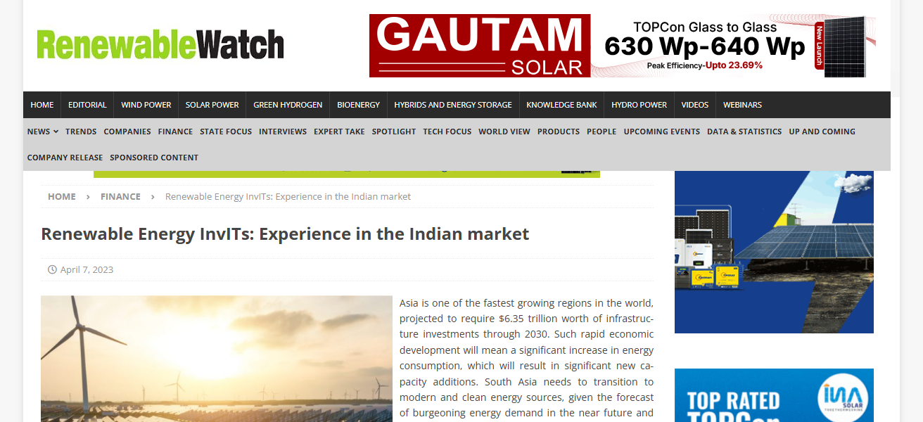 Renewable Energy InvITs