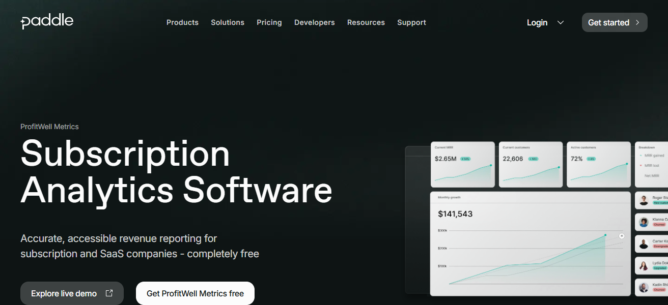 ProfitWell Metrics by Paddle