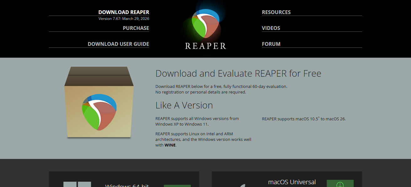 Reaper (Windows/Mac/Linux)