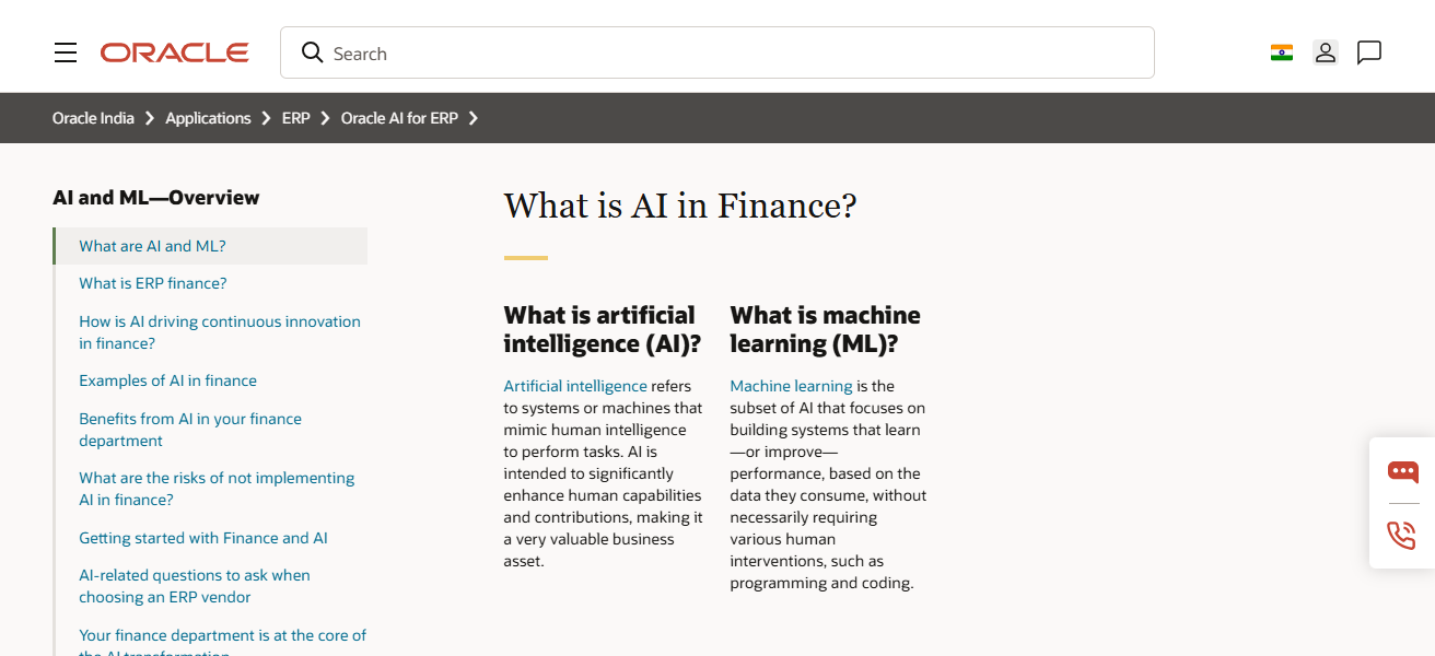 . Oracle Financial Services AI