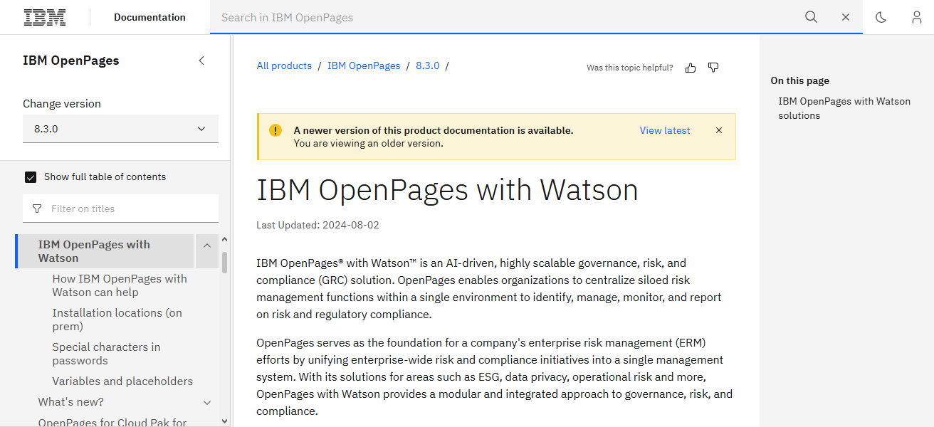  IBM OpenPages with Watson