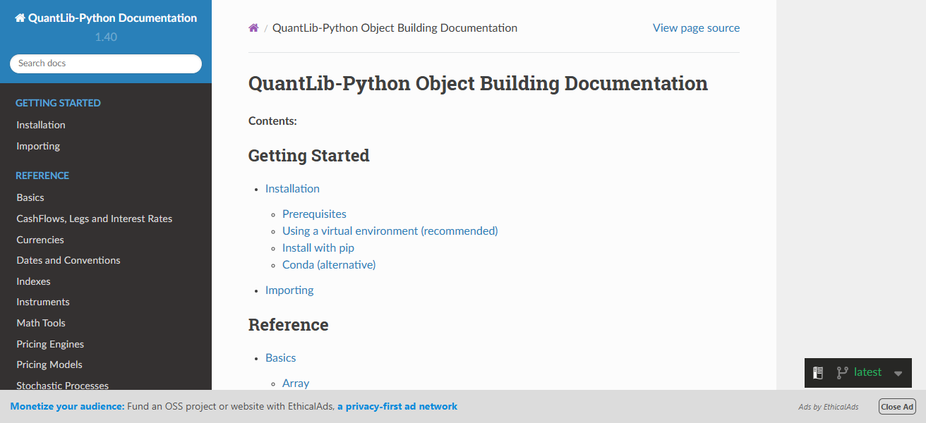 Python QuantLib