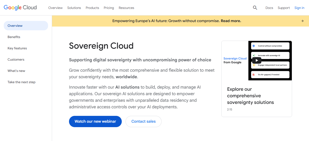 Google Sovereign Cloud