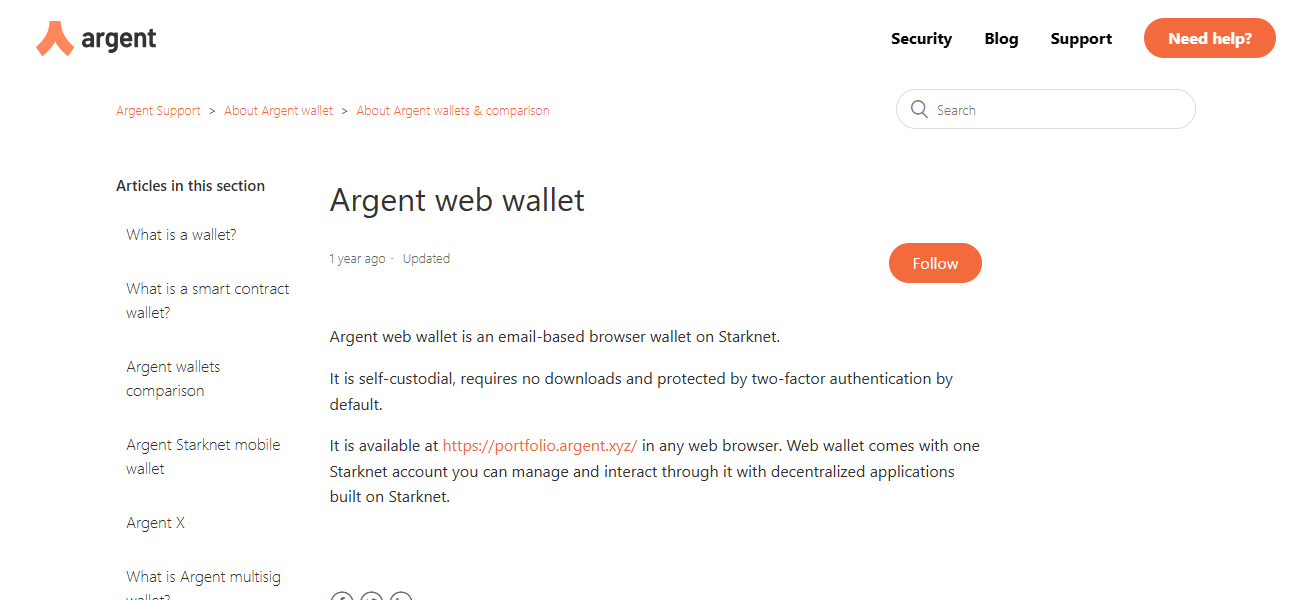 Argent wallet