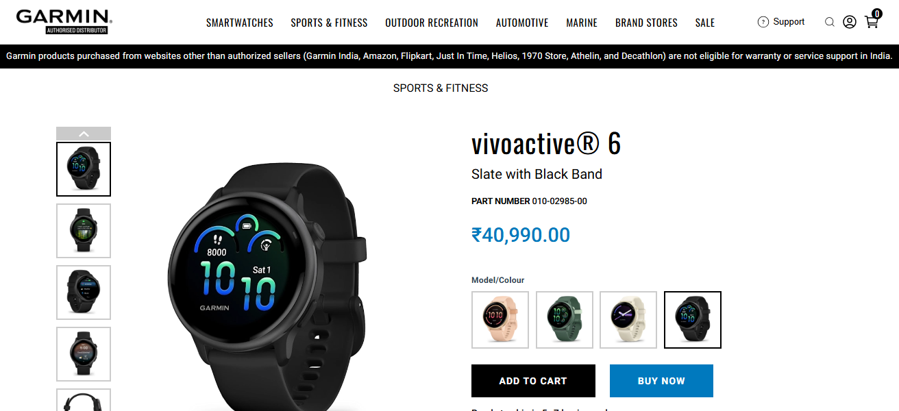 Garmin Vívoactive 6 Slate with Black Band (010-02985-00)