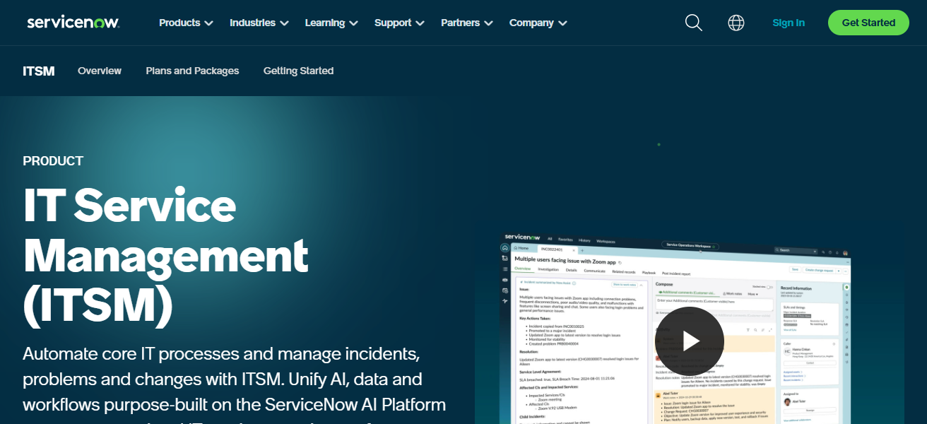 1. ServiceNow ITSM
