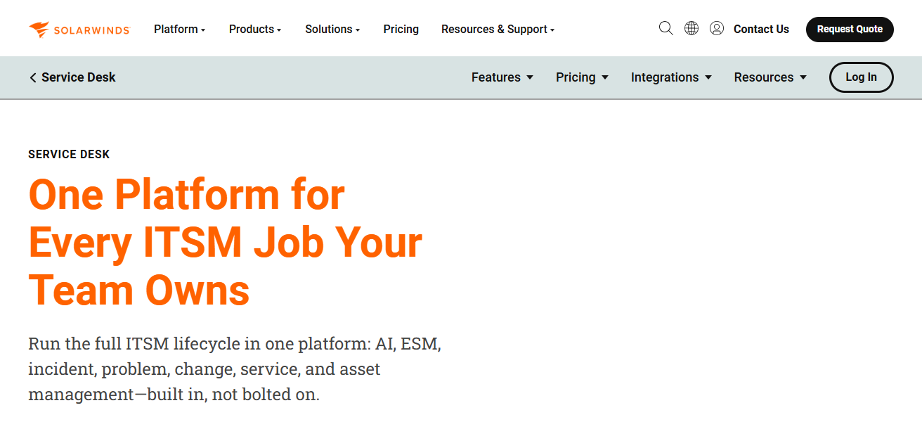  SolarWinds Service Desk