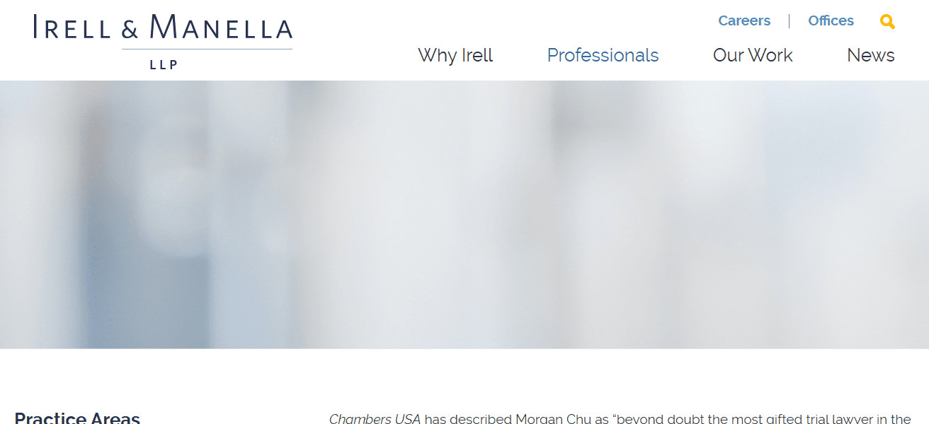 Irell & Manella LLP – Morgan Chu