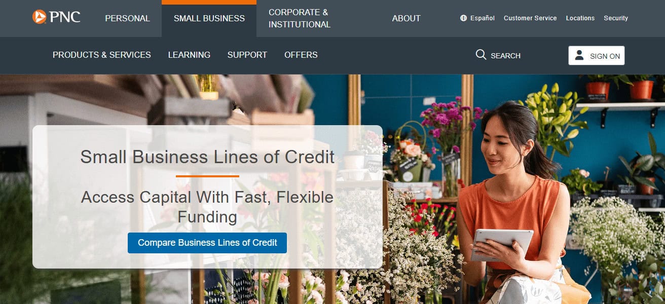 PNC Bank Business Equity Line of Credit
