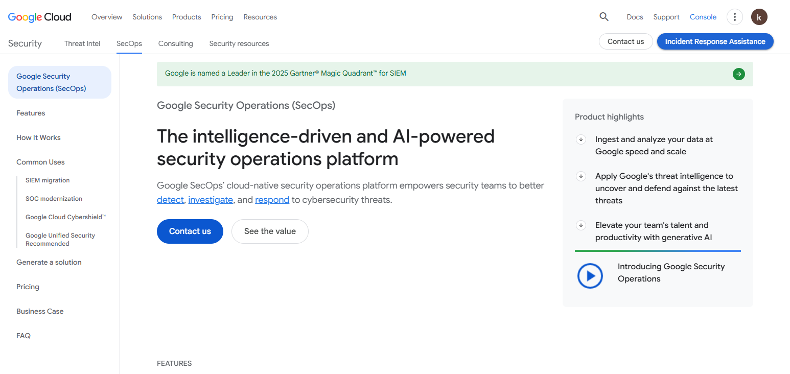10 AI-Powered SOC Tools To Reduce Cyber Alert Fatigue 25 Google Chronicle