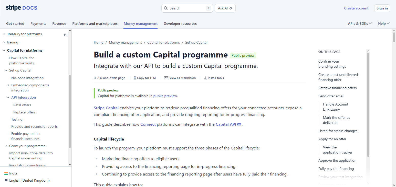 10 Embedded Lending APIs For B2B SaaS BNPL Growth 18 Stripe Capital API