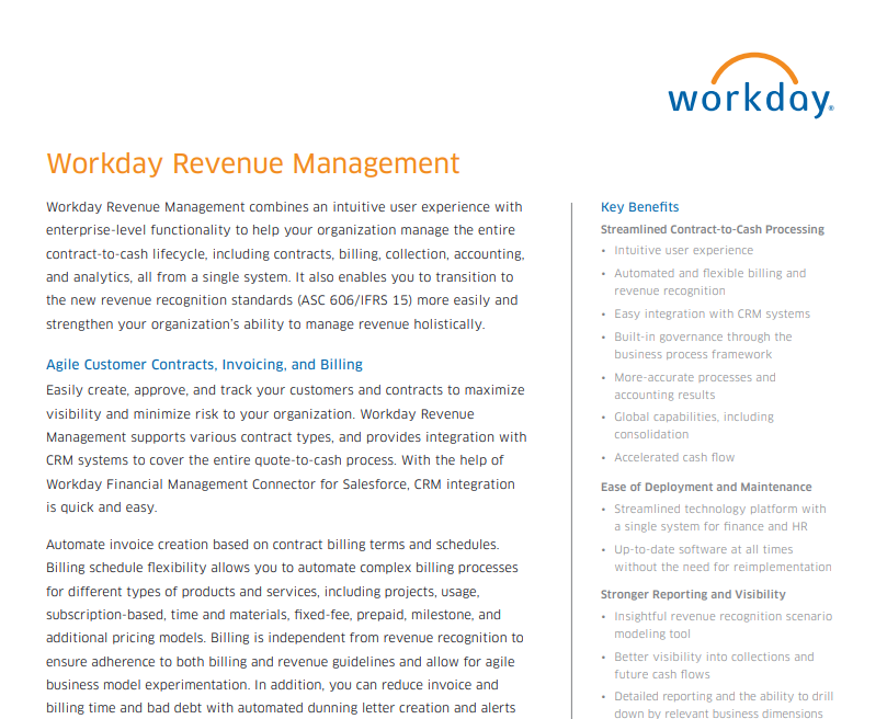 Workday Revenue Management