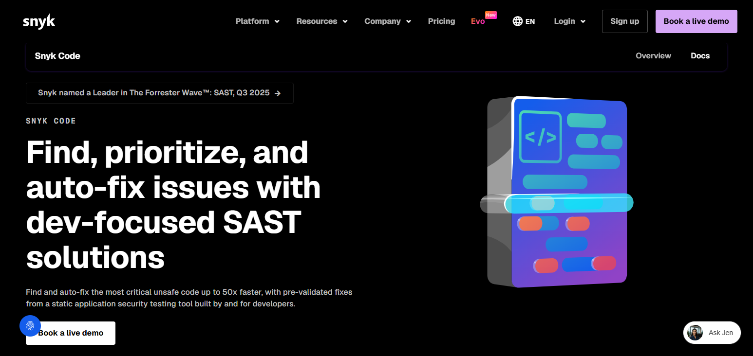 10 AI Code Auditing Tools for Enterprise Cloud Security Risks 16 Snyk Code