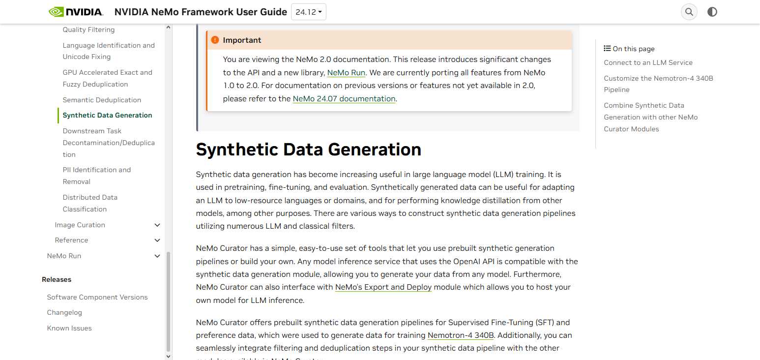 NVIDIA Nemotron Synthetic Data Generation