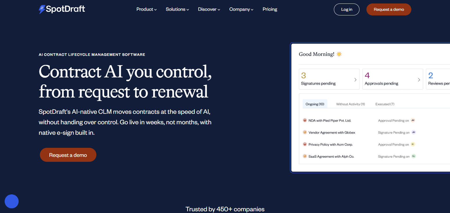 10 Best Contract Lifecycle Management Software 2026 24 SpotDraft