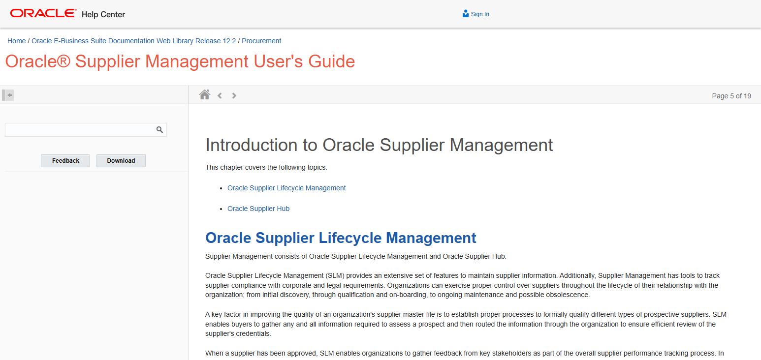 Oracle Supplier Management
