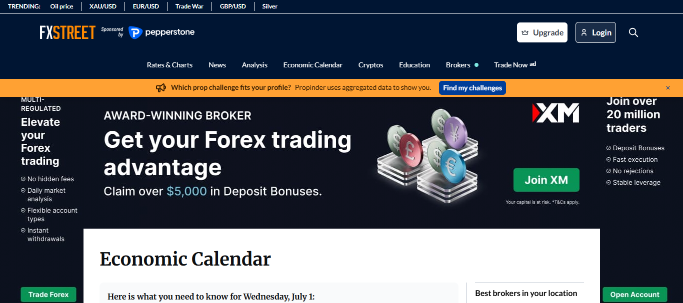 FXStreet Economic Calendar