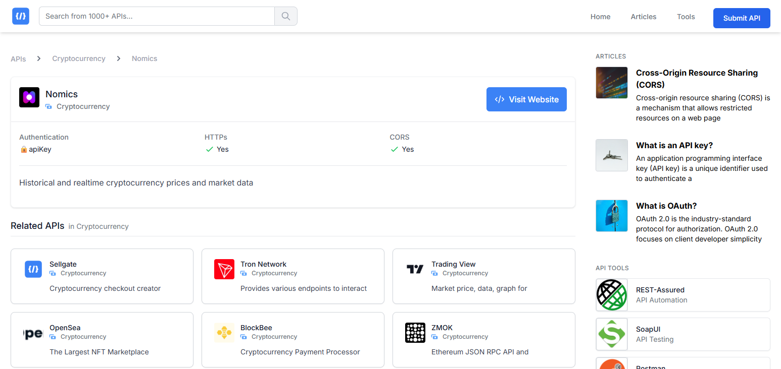Nomics API