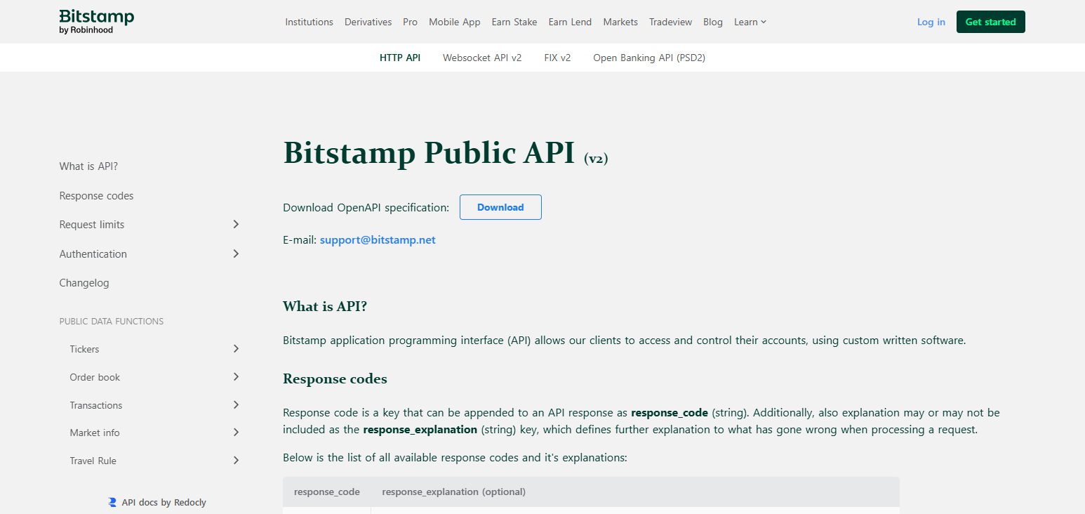 Bitstamp API