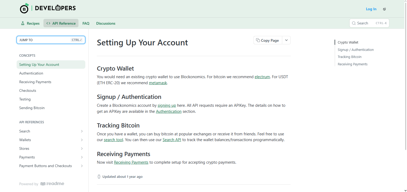 Blockonomics API
