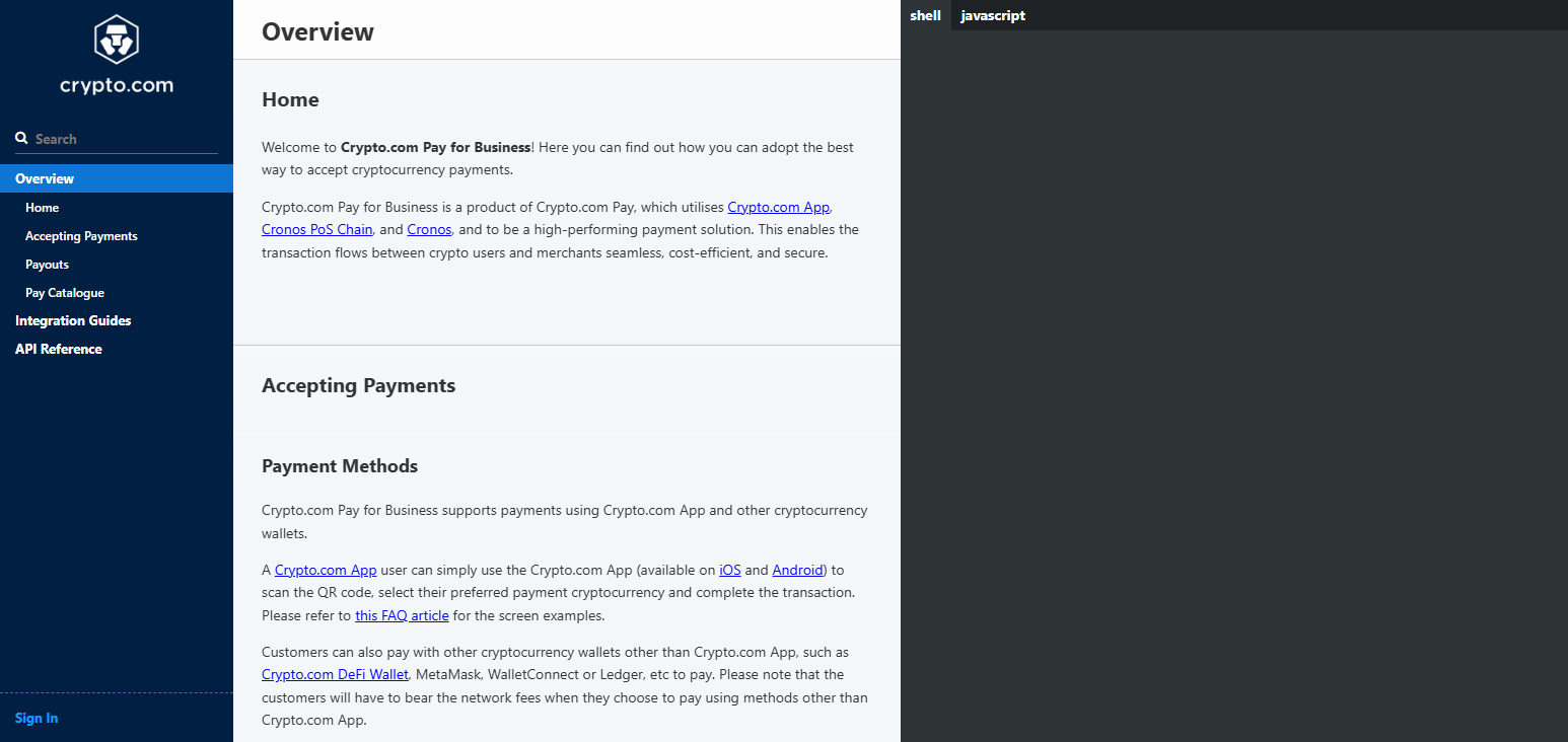 Crypto.com Pay API