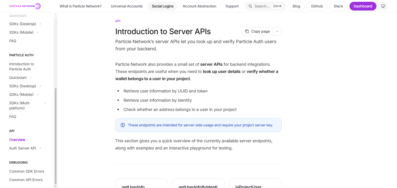 Particle Network API