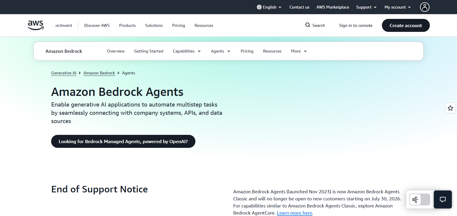 Amazon Web Services Bedrock Agents