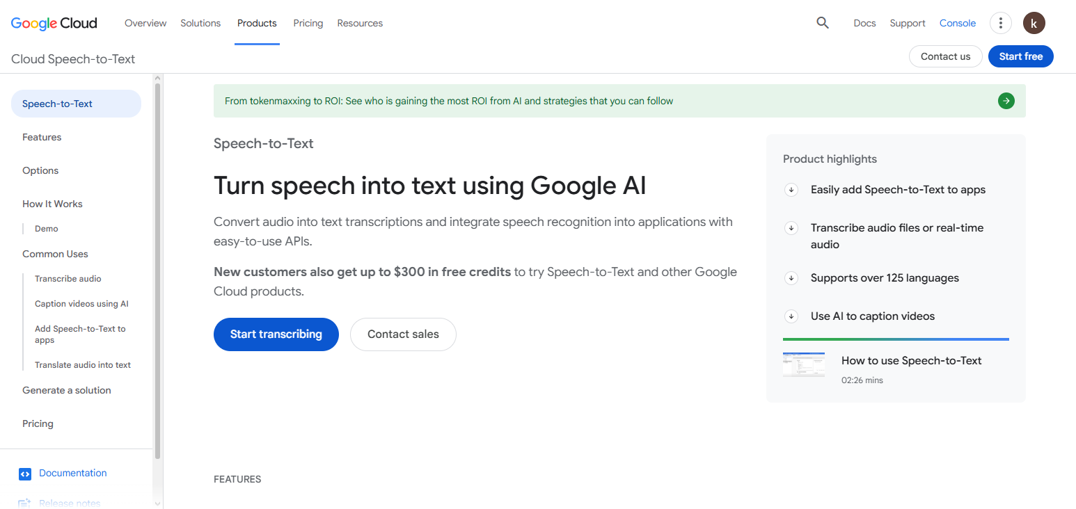 Google Cloud Speech-to-Text