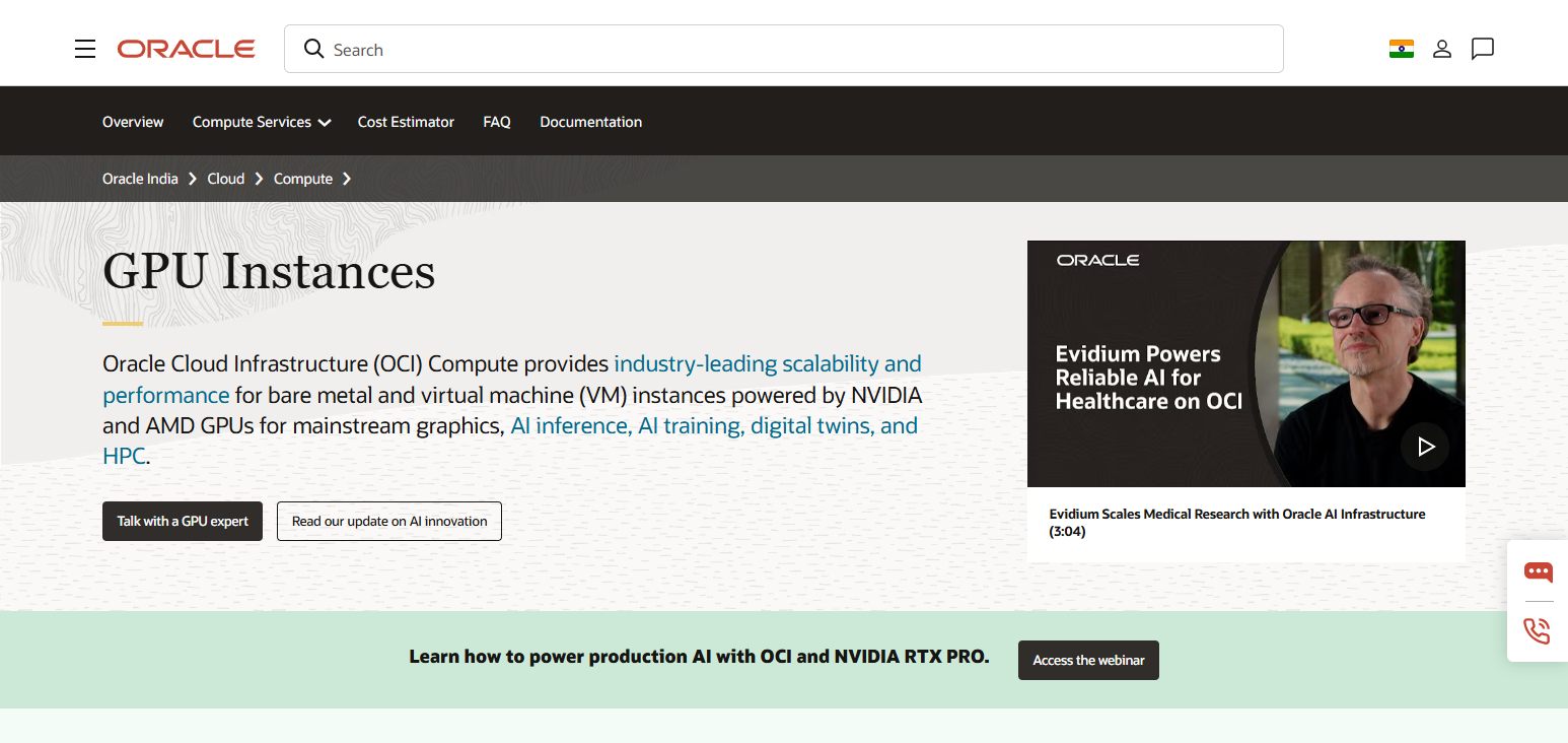 Oracle Cloud Infrastructure GPU