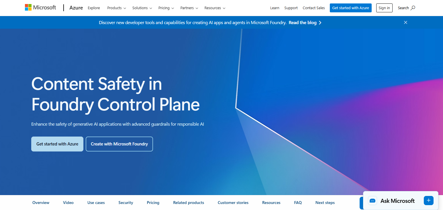 Microsoft Azure AI Content Safety