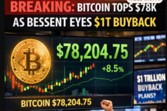 Breaking: Bitcoin Tops $78K as Bessent Eyes $1T Buyback
