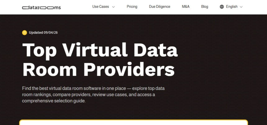 10 Best Virtual Data Rooms (VDRs) for M&A Deals In 2026