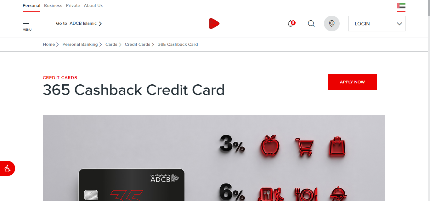 ADCB 365 Cashback Credit Card