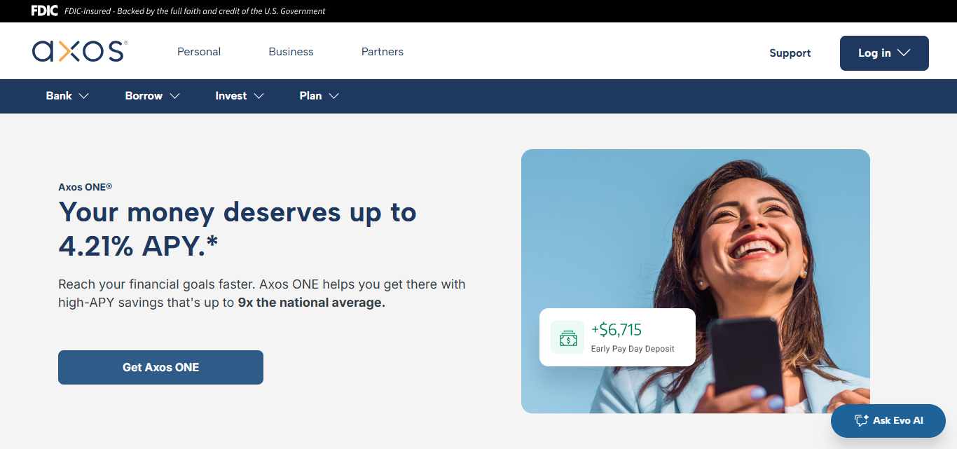 Axos Bank - 4.21% APY