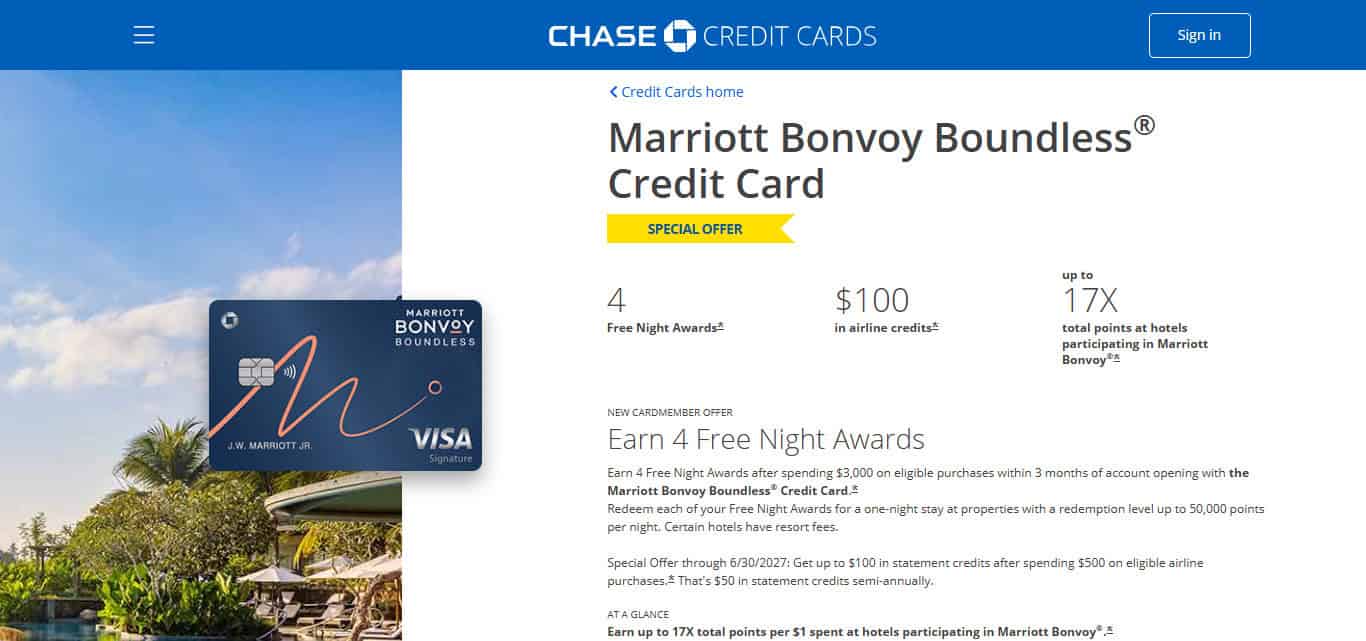 Marriott Bonvoy Boundless® Credit Card