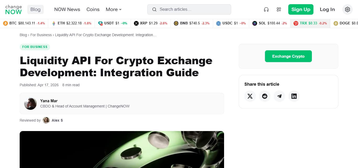 ChangeNOW Liquidity API
