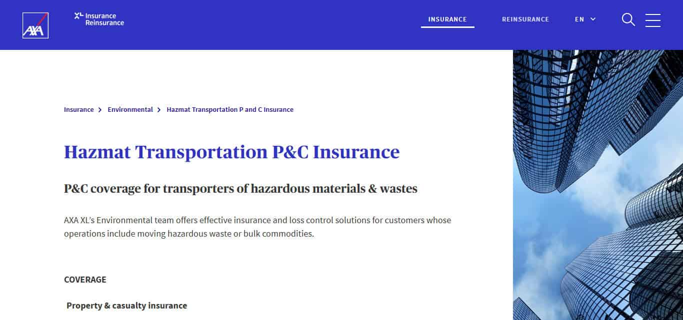  AXA XL Hazmat Transportation P&C