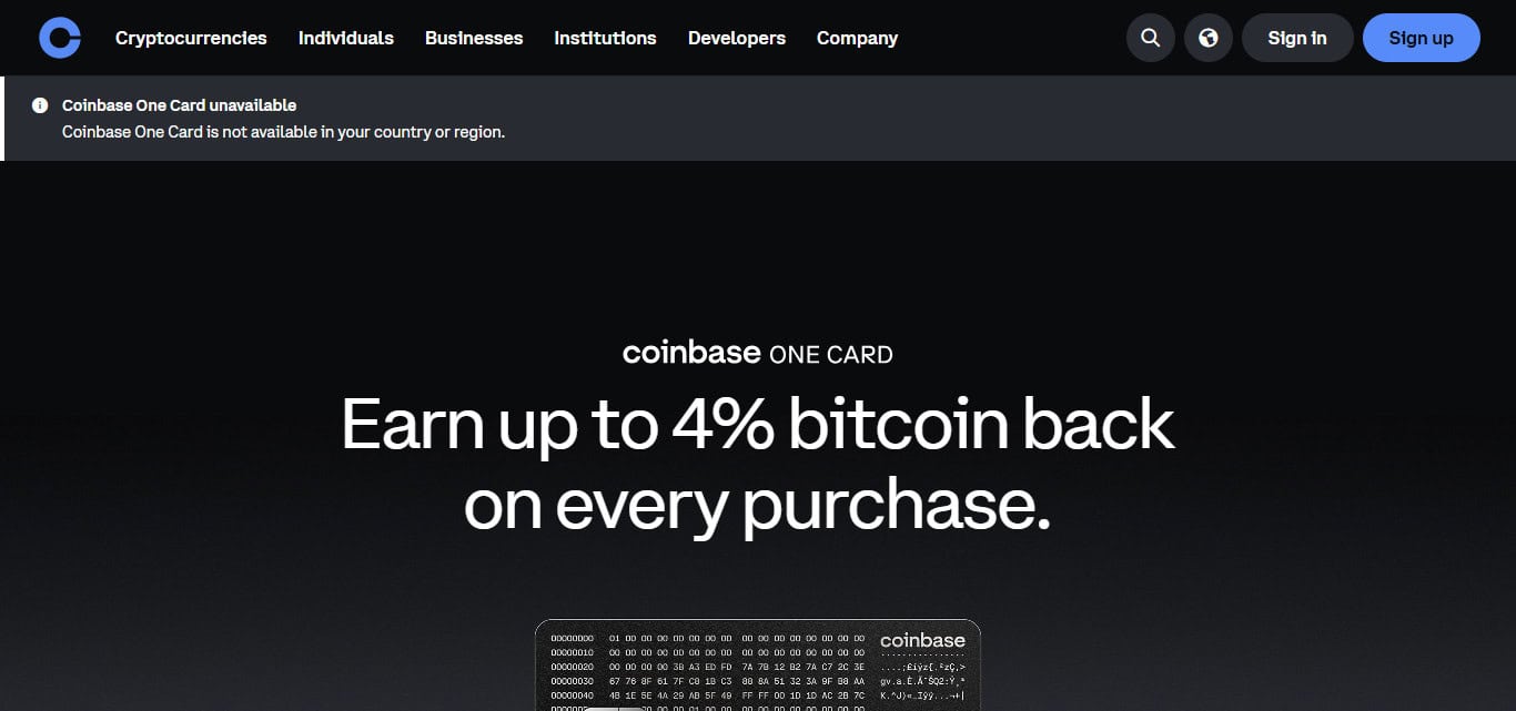 Coinbase One / Prepaid Card